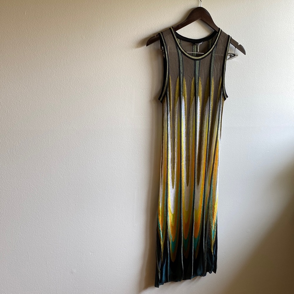 LUISA CERANO Knitted Panelled Cover Up Dress in Multi Color Small Fun Beach Club - Picture 6 of 12